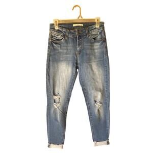 KanCan Distressed Mid-rise Skinny Jeans Style KC6122EX Size 7 Waist 27